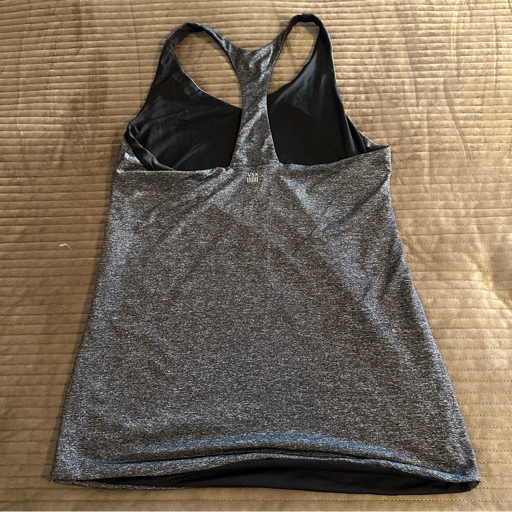 Victoria’s Secret VSX Heather Gray Black Racerback Tank - Picture 5 of 8